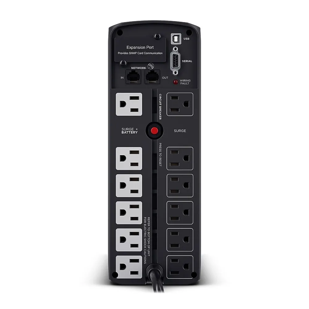 CyberPower PFC Sinewave 1500VA UPS, 12-Outlets, Black (CP1500PFCLCD)