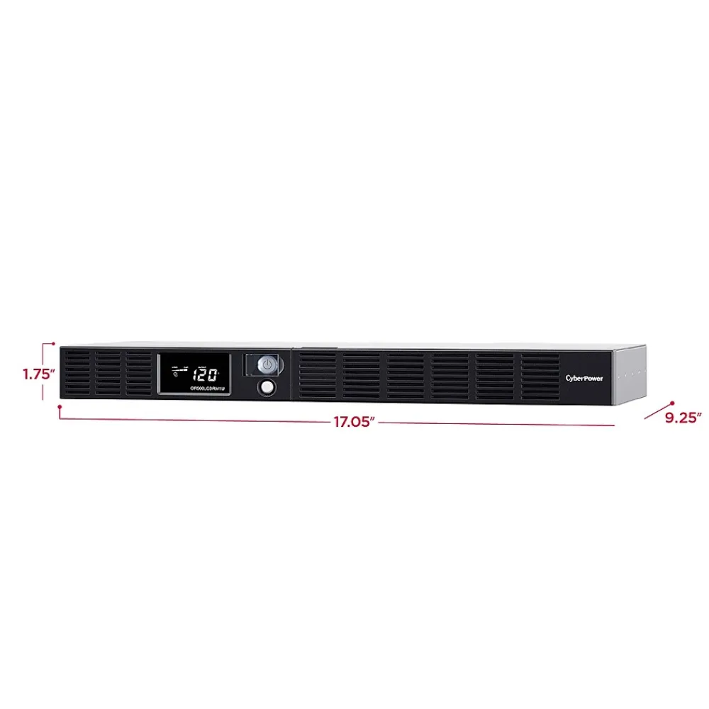 CyberPower Smart App LCD 500VA UPS, 6-Outlets, Black (OR500LCDRM1U)