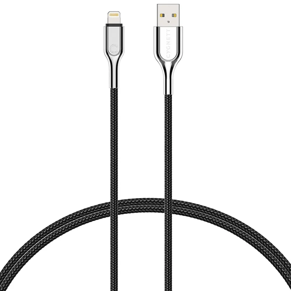 Armored Lightning to USB Charge and Sync Cable, 9', Black (CY2671PCCAL)<Cygnett Clearance