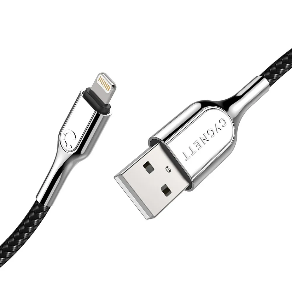 Armored Lightning to USB Charge and Sync Cable, 6', Black (CY2670PCCAL)<Cygnett Best