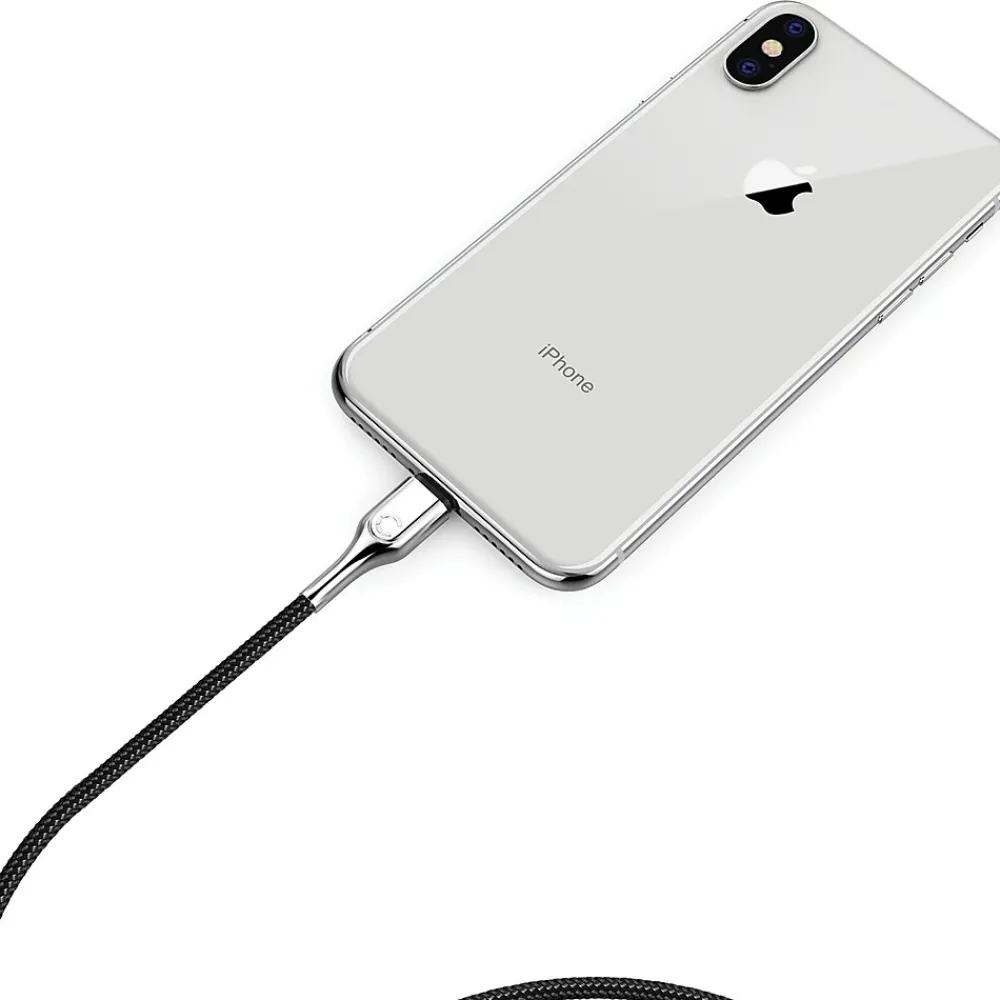Armored Lightning to USB Charge and Sync Cable, 6', Black (CY2670PCCAL)<Cygnett Best