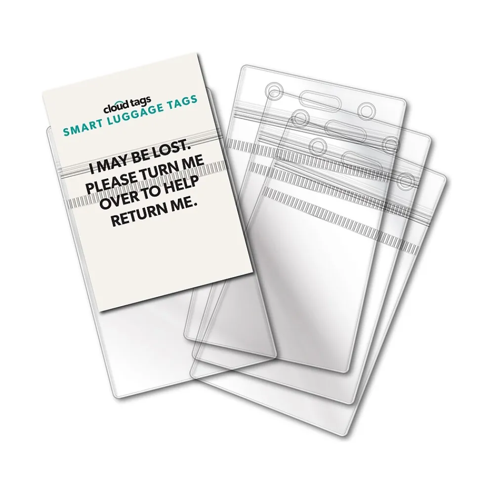 Cloud Tags Luggage Tag, White/Green, 4/Pack (10114)<Davis Group Outlet
