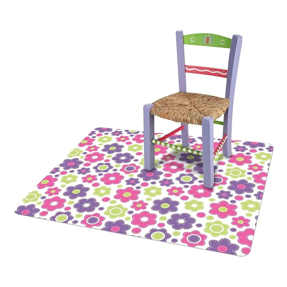 Chair Mats*Deflect-O FashionMat Lazy Daisies Hard Floor Chair Mat, 35" x 40", Low-Pile, Multicolor (CM3540LD)