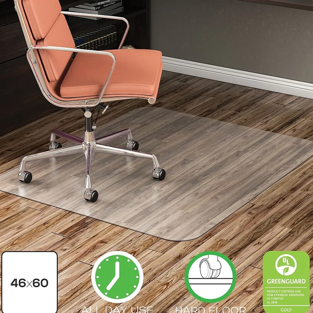 Chair Mats*Deflect-O Hard Floor Chair Mat, 48" x 60", Clear (CM24442FBLKSS)