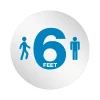 Deflect-O StandSafe Spacing Disc, "6 Feet" , 20", Clear/Blue, 50/Pack (PSDD20SIXFT/50)
