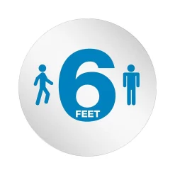 Deflect-O StandSafe Spacing Disc, "6 Feet" , 20", Clear/Blue, 6/Pack (PSDD20SIXFT/6)