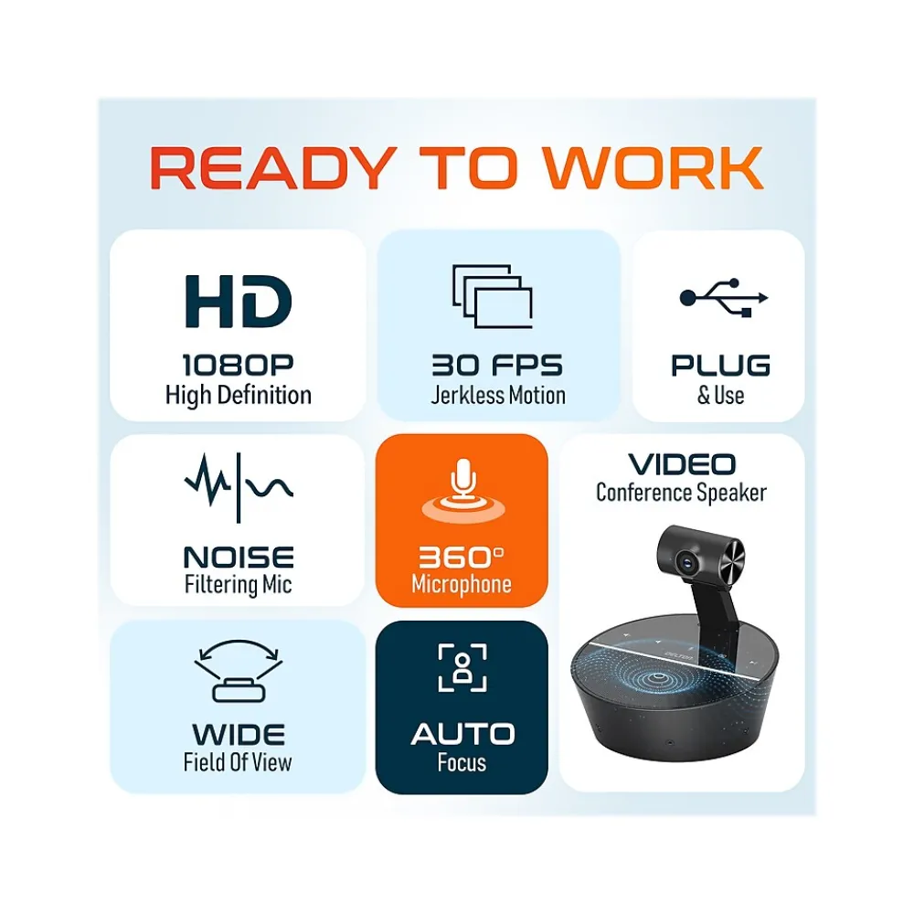 Sale Delton C90 HD 1080p Conference Speakerphone Webcam, 2 Megapixels, Black, (DCSC90)