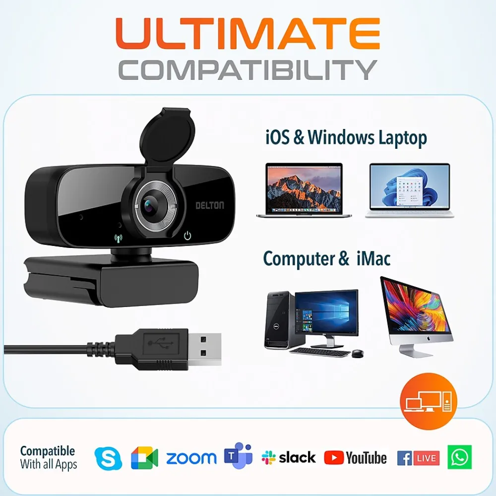 Best Delton C24 HD 1080p Webcam, 2 Megapixels, Black (DCAM24BK)