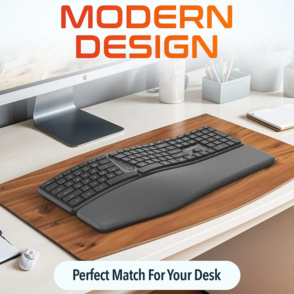 Best Delton KB250 Wireless Ergonomic Keyboard, Black (DKBE250-WB)