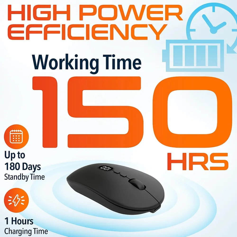 Clearance Delton S16 Wireless Ambidextrous Optical 2.4 GHz Mouse, Black (DMS16-WR)