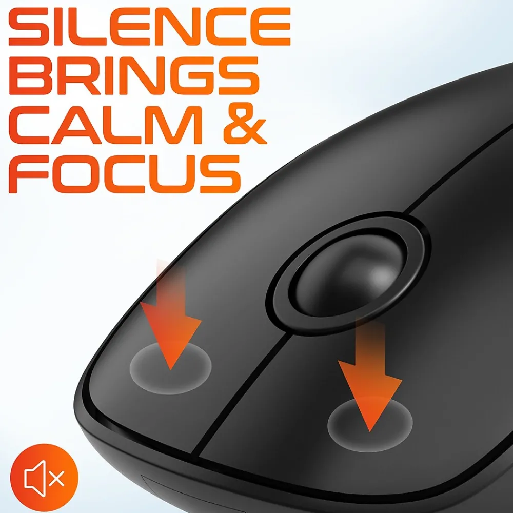 Clearance Delton S15 Wireless Ambidextrous Optical 2.4 GHz Mouse, Black (DMS15-WB)