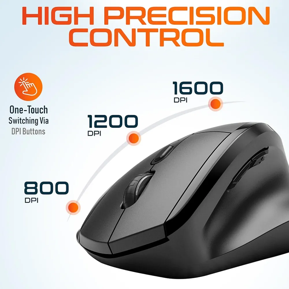 Clearance Delton S30 Wireless Optical 2.4 GHz Mouse, Black (DMERGS30-WB)