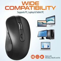 Best Delton S8/D101 Wireless Optical 2.4 GHz Mouse and Non-Skid Mouse Pad, Black (DMMPADKIT101)