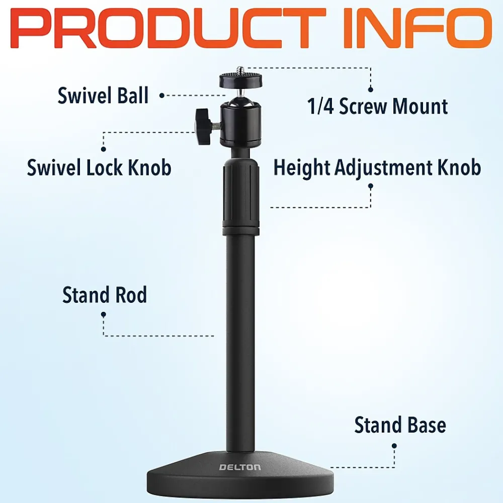 Online Delton T301 360° Webcam Stand, Camera Stand for Video Calls/Streaming/Recording, Black (DCT301)