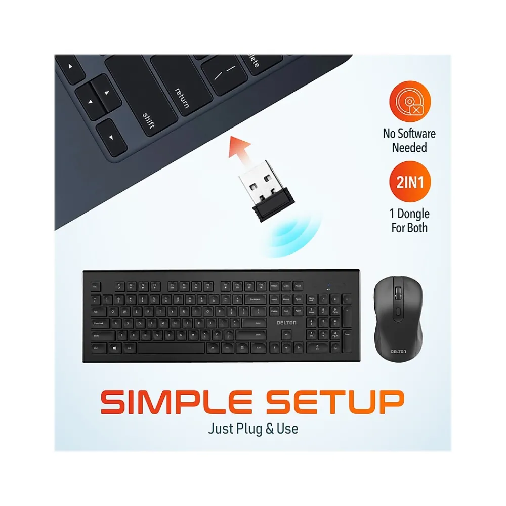Clearance Delton Work Anywhere 90X Wireless Noise Canceling Bluetooth Computer On-Ear Headset Kit (DBND4WLS90XREG)