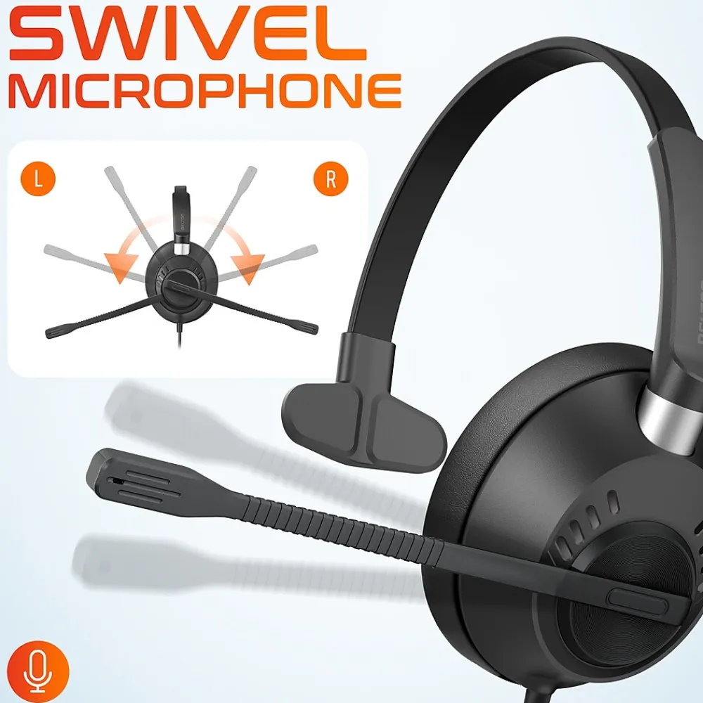 Best Delton 40Y Noise-Canceling Mono Over-the-Ear Headset, USB Type-A (DWH40YAC)