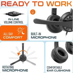 Hot Delton 12Y Stereo On-Ear Computer Headset, USB Type-A (DWH12Y)