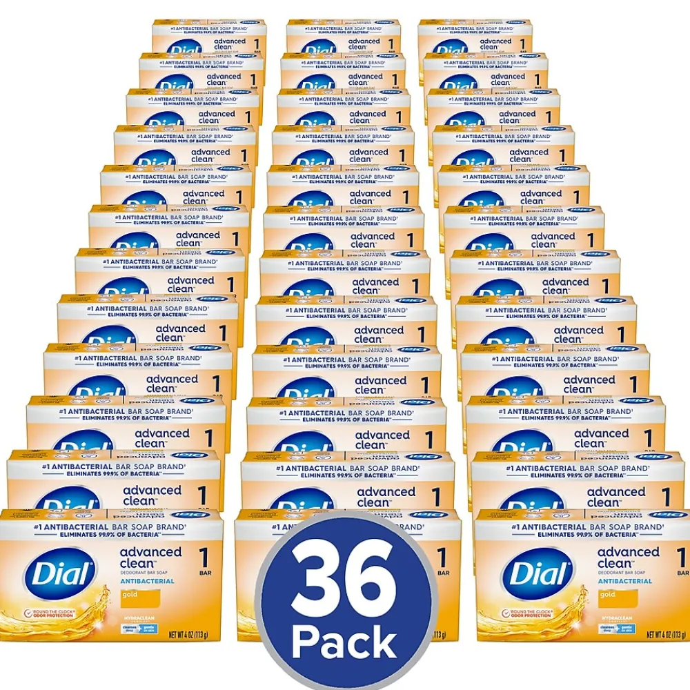 Advanced Clean Antibacterial Bar Soap, Gold Scent, 36/Carton (00052336926172)<Dial Clearance