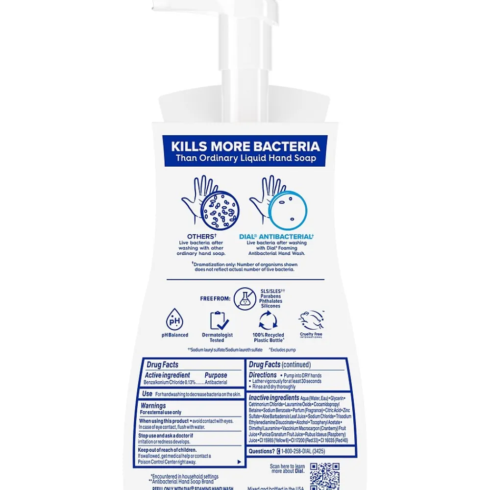 Antibacterial Foaming Hand Soap, Power Berries Scent, 8/Carton (017000347271)<Dial Outlet