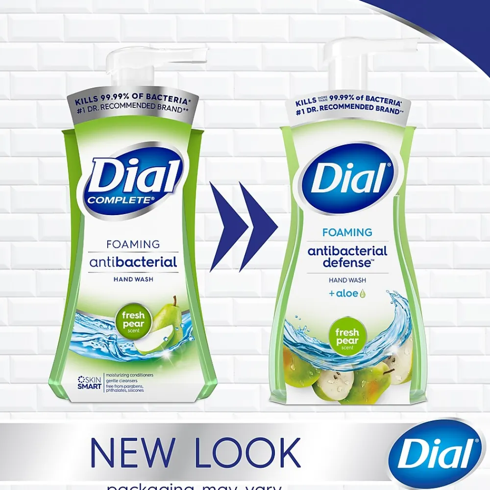 Antibacterial Foaming Hand Soap, Fresh Pear Scent, 8/Carton (017000347219)<Dial Hot