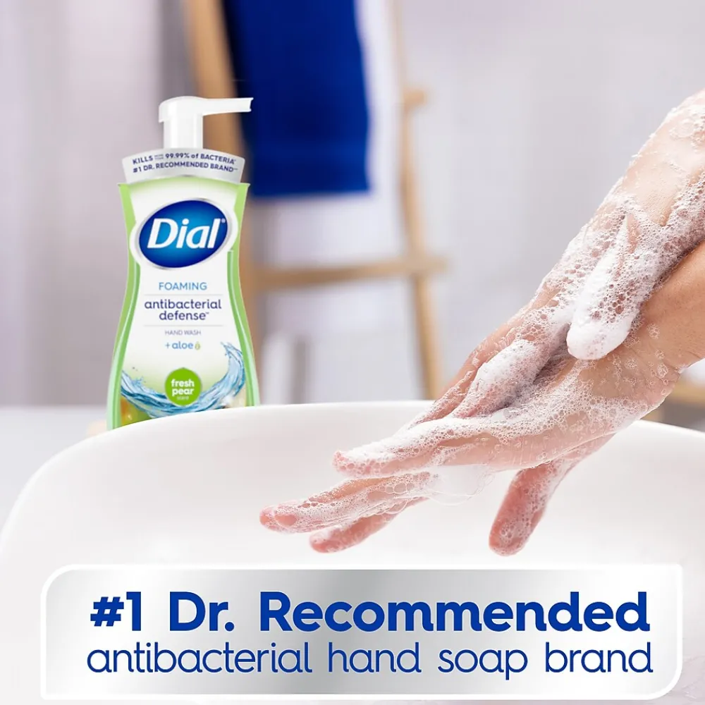 Antibacterial Foaming Hand Soap, Fresh Pear Scent, 8/Carton (017000347219)<Dial Hot