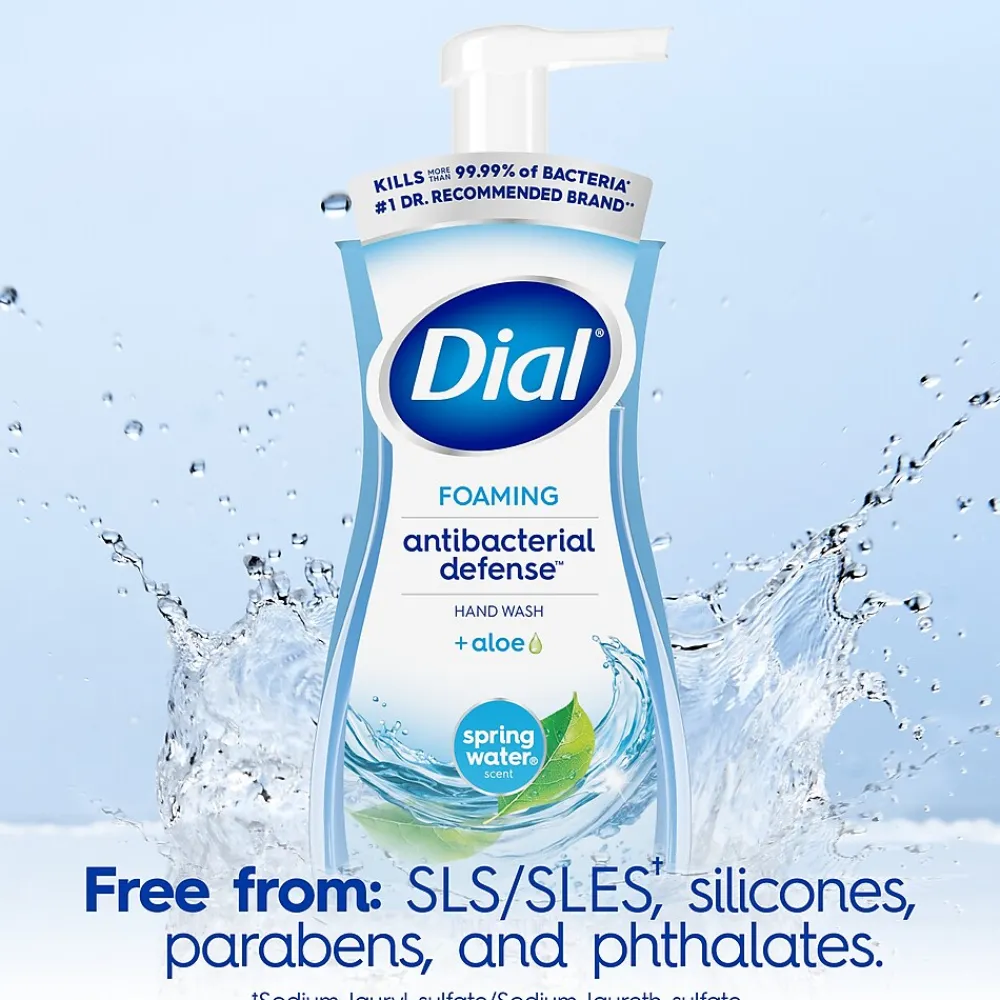 Antibacterial Foaming Hand Soap, Spring Water Scent, 8/Carton (017000347394)<Dial