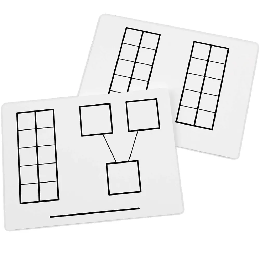 Dry Erase*Didax Ten-Frame Mats Plastic Dry-Erase Whiteboard, 9" x 12", 2/Bundle (DD-211441-2)