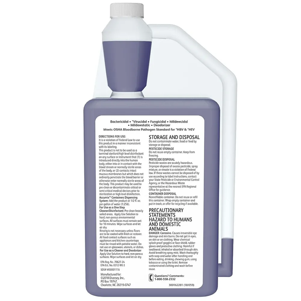 Virex II 256 One-Step Disinfectant Cleaner and Deodorant, 32 oz., 6/Carton (04331.)<Diversey Clearance