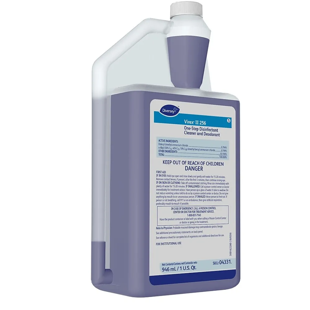 Virex II 256 One-Step Disinfectant Cleaner and Deodorant, 32 oz., 6/Carton (04331.)<Diversey Clearance