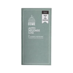 Accounting & Record Journals*Dome Auto Mileage Log Record Book, 3.25" x 6.25", Gray (770)