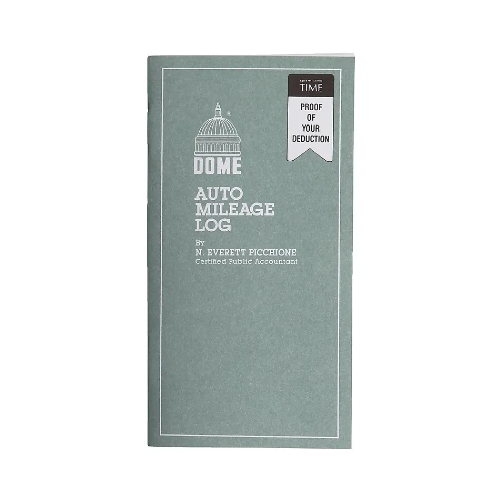 Accounting & Record Journals*Dome Auto Mileage Log Record Book, 3.25" x 6.25", Gray (770)