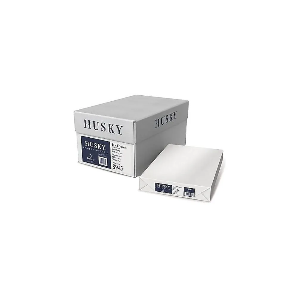Multipurpose Paper*Domtar Husky Opaque Offset 11" x 17" Multipurpose Paper, 60 lbs., 94 Brightness, 500/Ream, 5 Reams/Carton (8947)