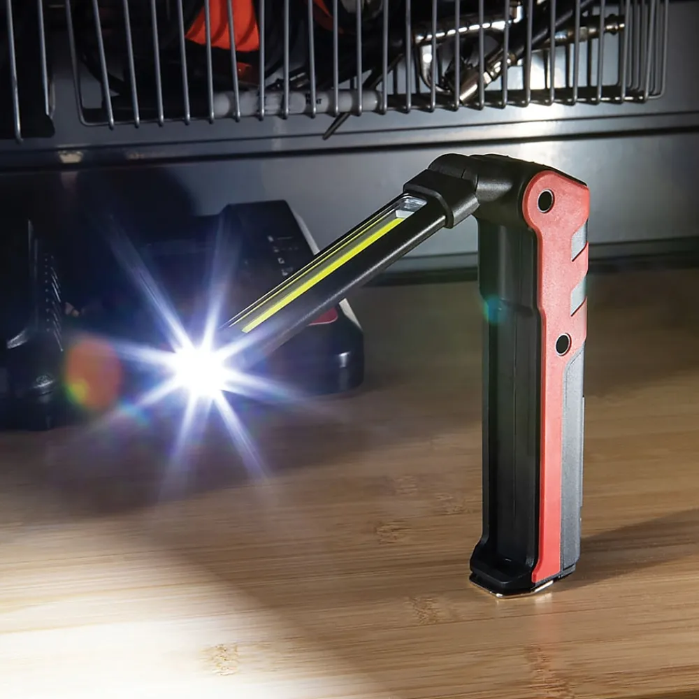 Dorcy 450-Lumen Flex COB Rechargeable Work Light and LED Tip Inspection Flashlight, Red (41-4343)