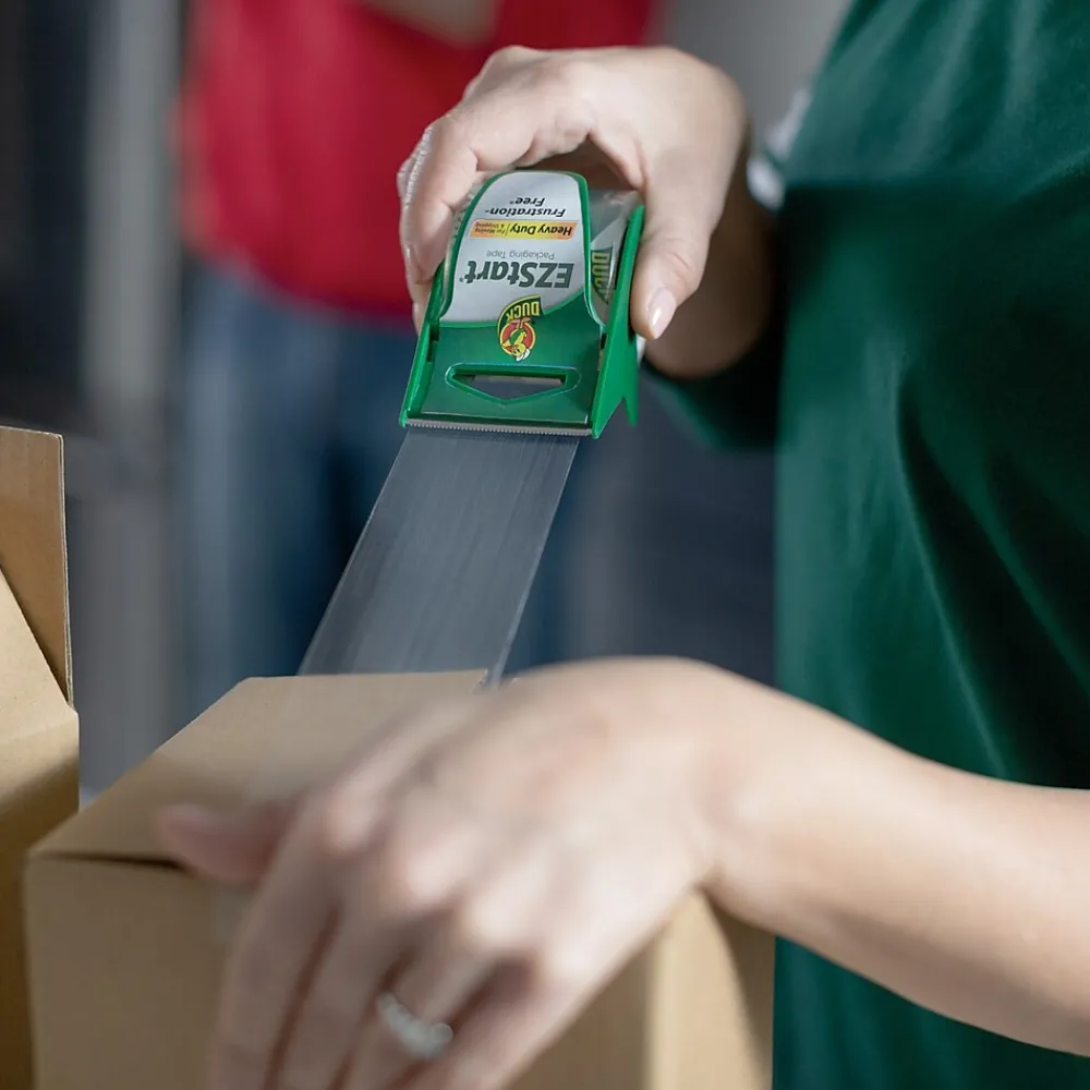 Duck EZ-Start Packing Tape with Dispenser, 1.88" x 22.2 yds., Clear, 6/Pack (824922/7727)