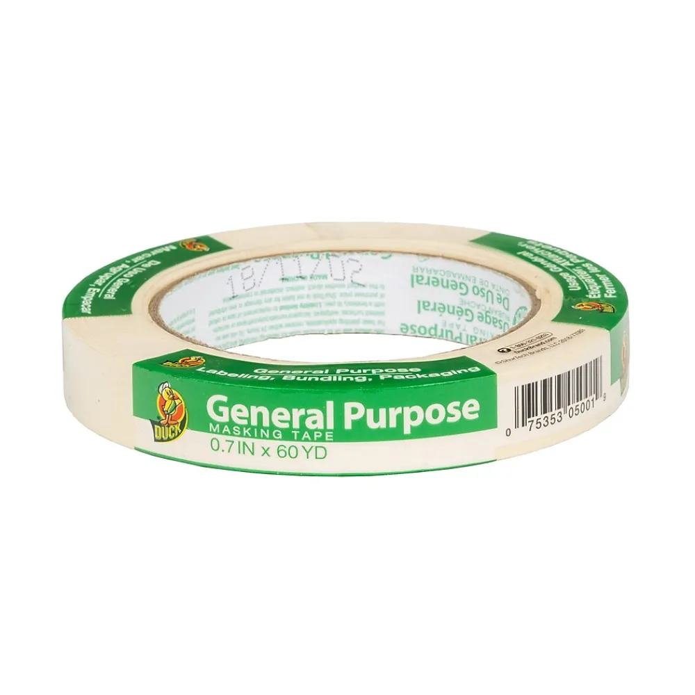 Duck General Purpose Masking Tape, 0.7" x 60 yds., Beige (240188)
