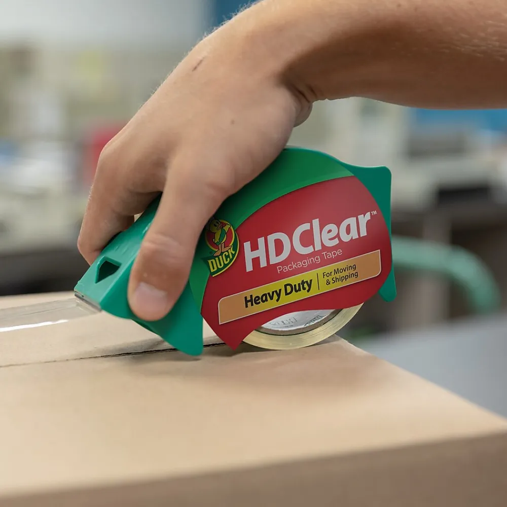 Online Duck HD Clear Heavy Duty Packing Tape, 3" x 54.6 yds., Clear, 6/Pack (307352/7496)