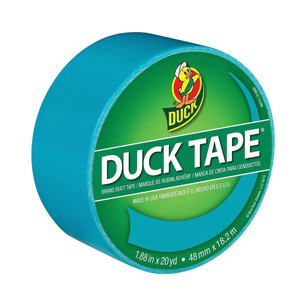 Discount Duck Heavy Duty Duct Tapes, 1.88" x 20 Yds./1.88" x 15 Yds., Aqua/Dove Gray/Fluorescent Lilac, 3 Rolls/Pack (LAG-STP)