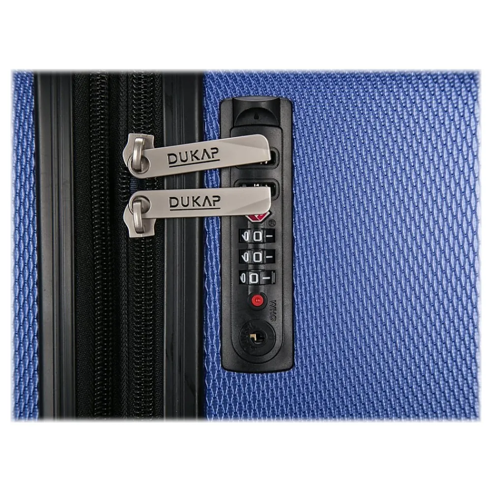 Crypto 19.75" Hardside Carry-On Suitcase, 4-Wheeled Spinner, TSA Checkpoint Friendly, Blue (DKCRY00S-BLU)<DUKAP New