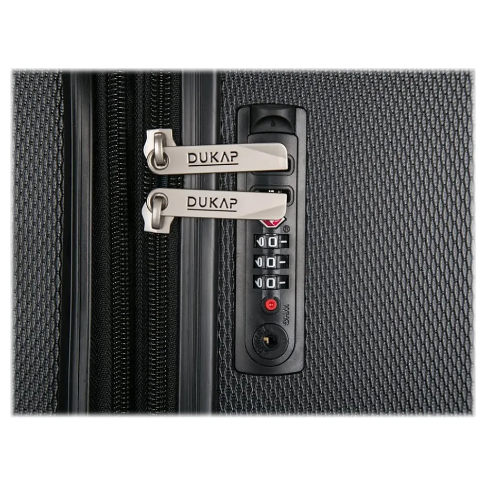 Crypto 19.75" Hardside Carry-On Suitcase, 4-Wheeled Spinner, TSA Checkpoint Friendly, Black (DKCRY00S-BLK)<DUKAP