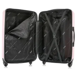 Discovery 3-Piece Hardside Spinner Luggage Set, Pink (DKDISSML-PNK)<DUKAP Hot