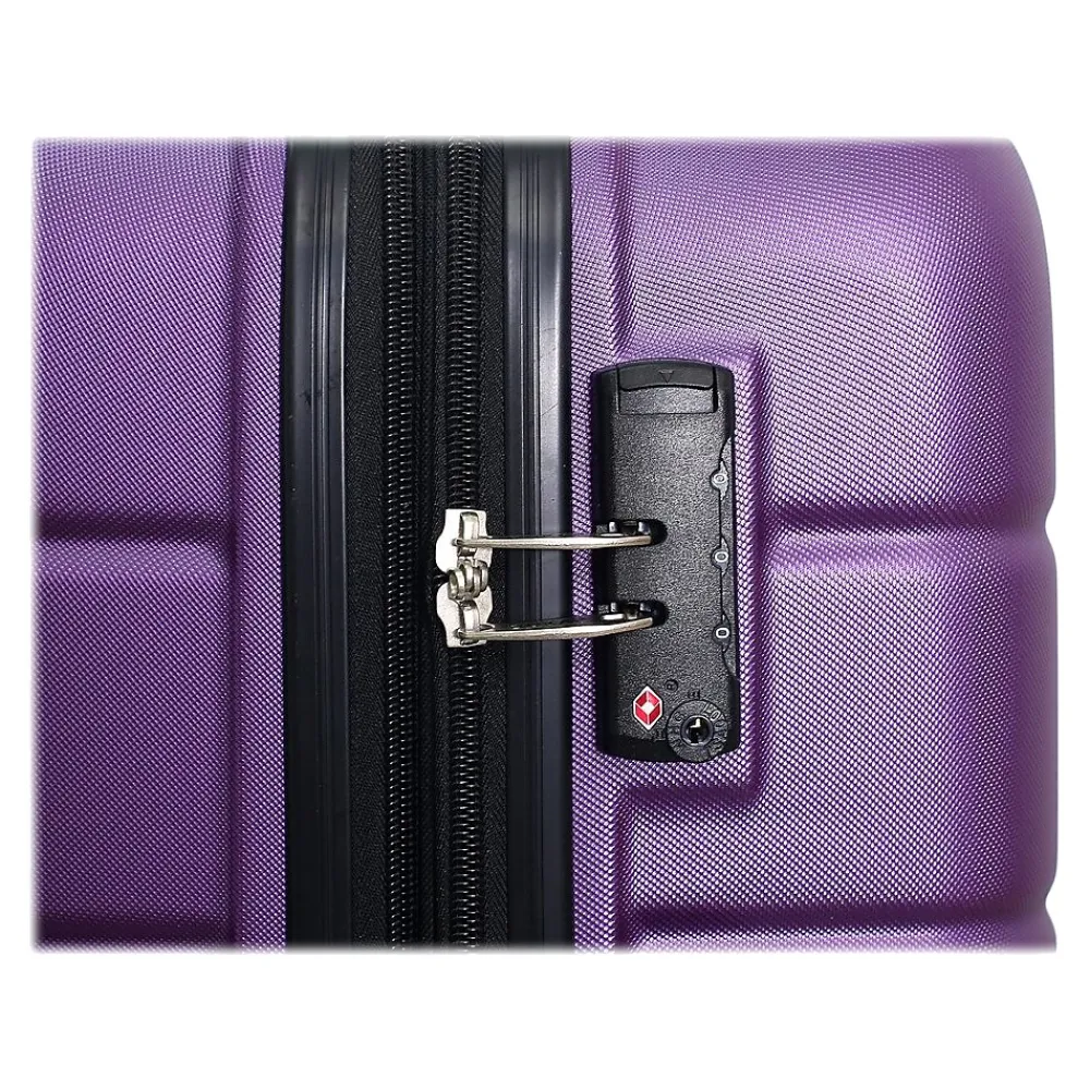 Rodez 20" Hardside Carry-On Suitcase, 4-Wheeled Spinner, TSA Checkpoint Friendly, (DKROD00S-PUR)<DUKAP Best