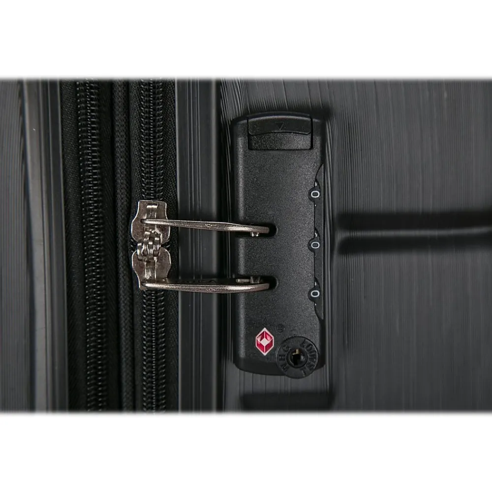 Rodez 3-Piece Hardside Spinner Luggage Set, TSA Checkpoint Friendly, (DKRODSML-BLK)<DUKAP Discount