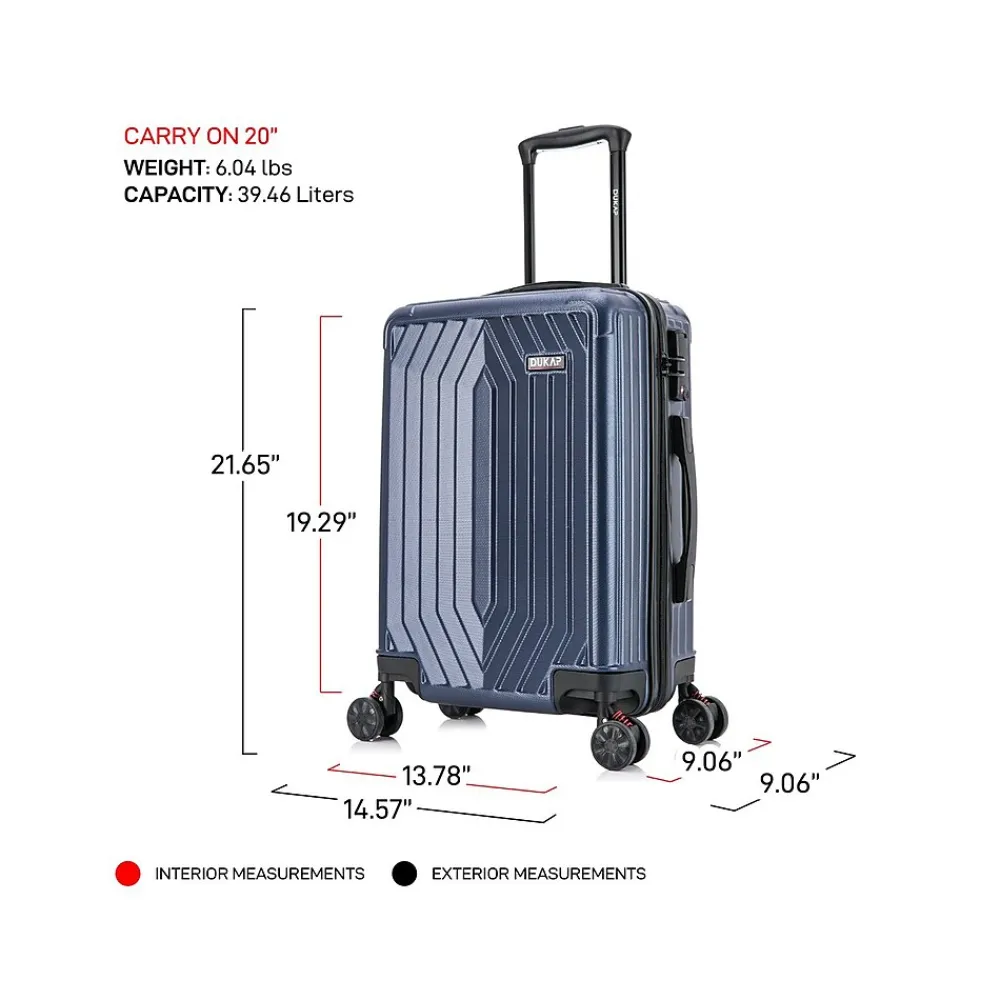 Stratos 20" Hardside Carry-On Suitcase, 4-Wheeled Spinner, TSA Checkpoint Friendly, Blue (DKSTR00S-BLU)<DUKAP Best