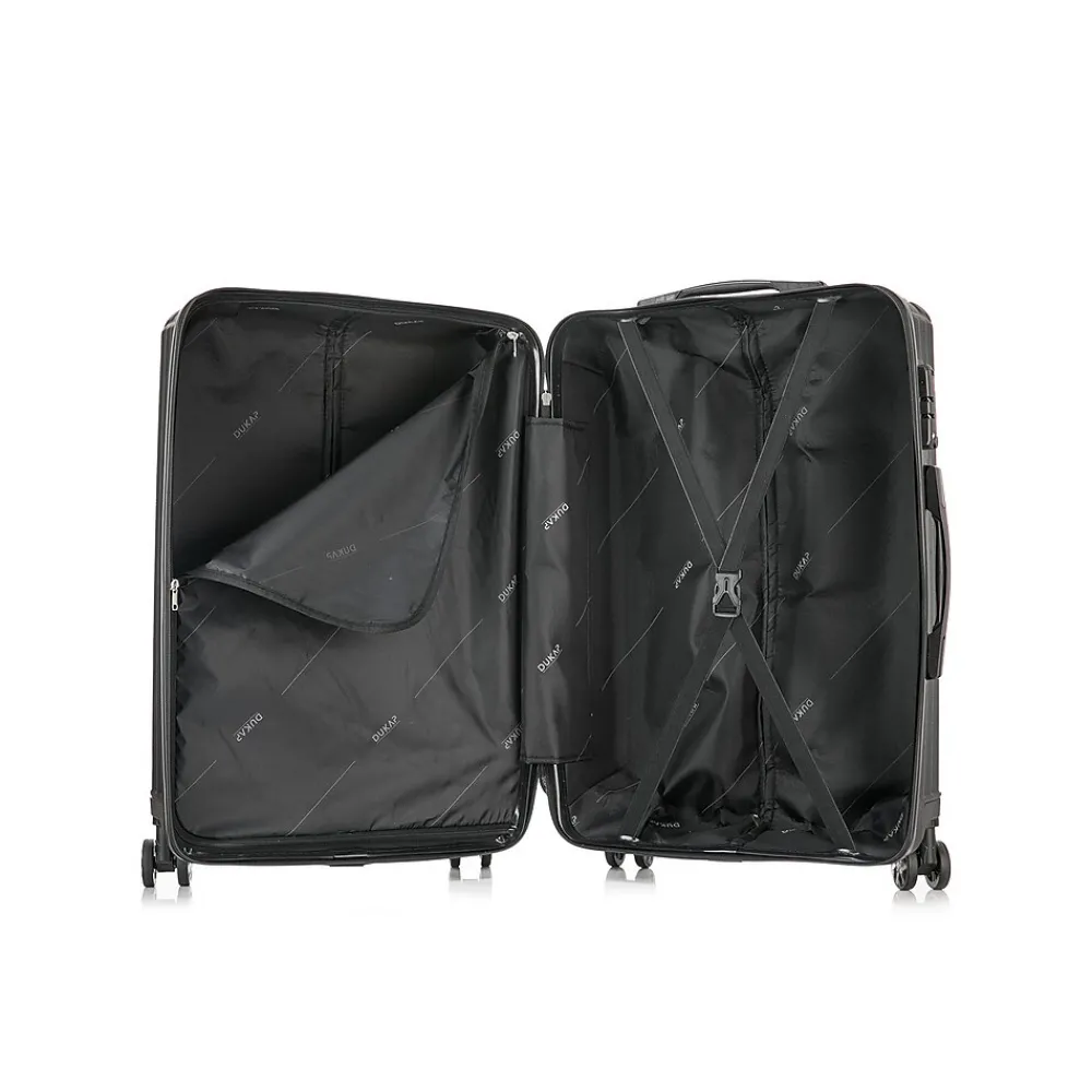 Stratos 20" Hardside Carry-On Suitcase, 4-Wheeled Spinner, TSA Checkpoint Friendly, Black (DKSTR00S-BLK)<DUKAP Clearance