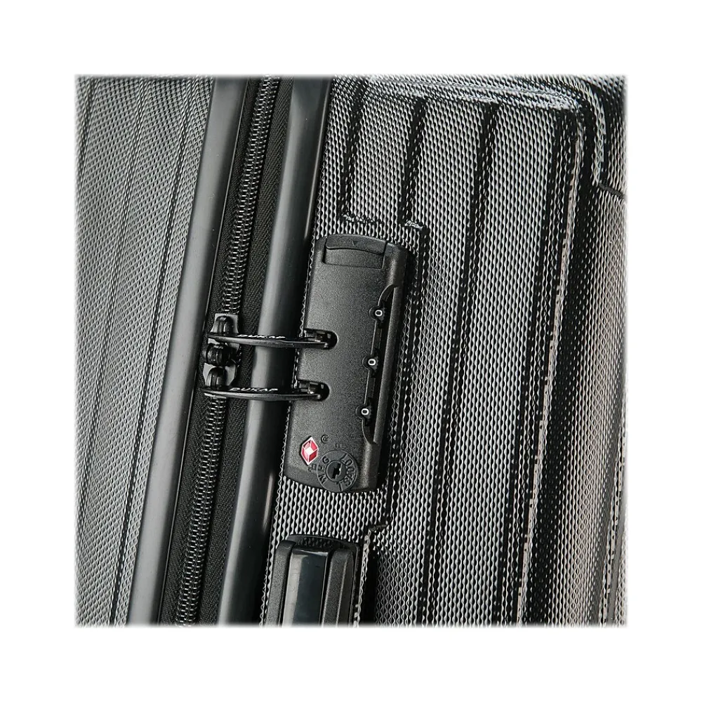 Stratos 20" Hardside Carry-On Suitcase, 4-Wheeled Spinner, TSA Checkpoint Friendly, Black (DKSTR00S-BLK)<DUKAP Clearance