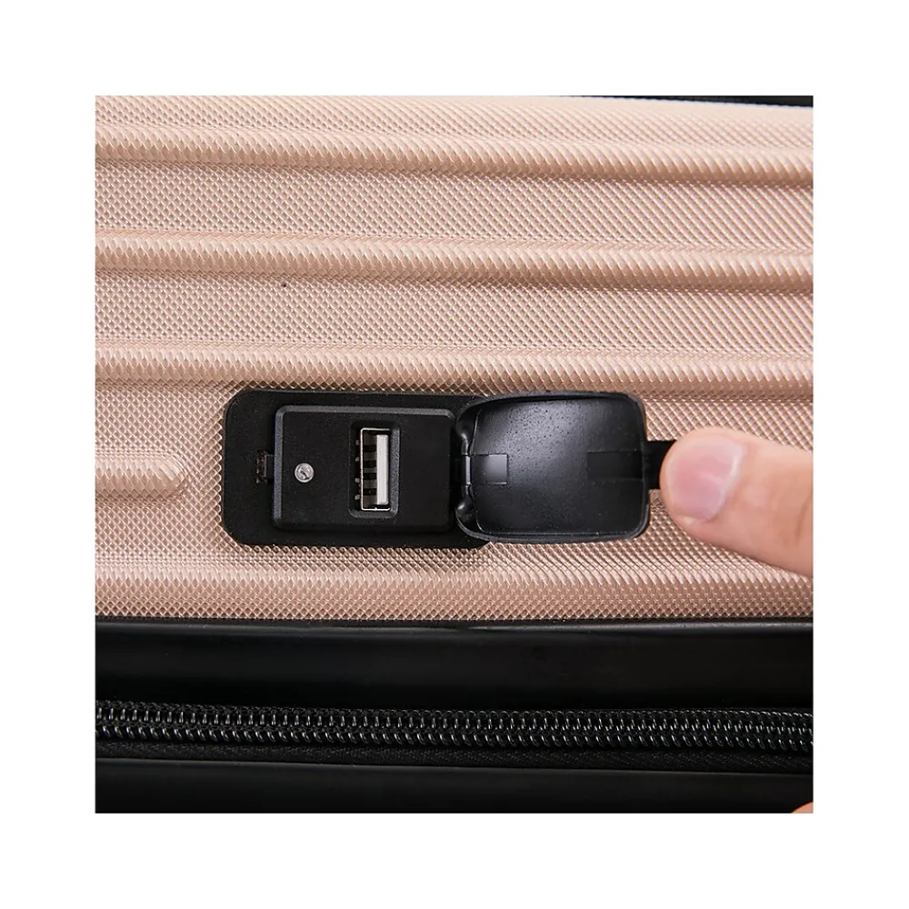 Tour 20" Hardside Carry-On Suitcase, 4-Wheeled Spinner, TSA Checkpoint Friendly, (DKTOU00S-CHA)<DUKAP Best