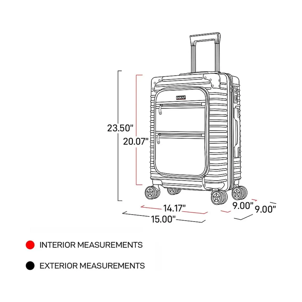 Tour 20" Hardside Carry-On Suitcase, 4-Wheeled Spinner, TSA Checkpoint Friendly, (DKTOU00S-CHA)<DUKAP Best