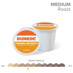 Dunkin' Caramel Me Crazy Coffee Keurig® K-Cup® Pods, Medium Roast, 22/Box (5000364900)