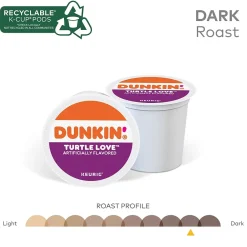 Dunkin' Turtle Love Coffee Keurig® K-Cup® Pods, Dark Roast, 22/Box (5000367615)