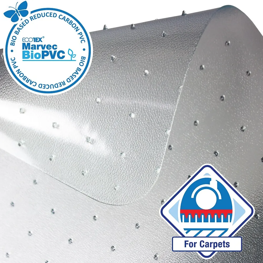 Chair Mats*Ecotex Carpet Chair Mat, 36" x 48", Designed for Low-Pile Carpet, Clear Marvec BioPVC (NRCMFLFG0002)